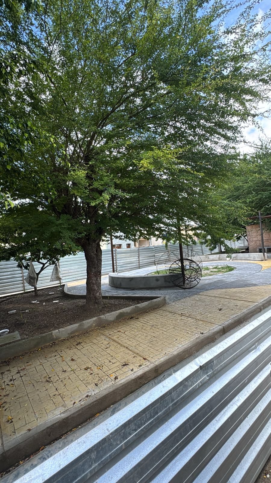 Praça com árvores
