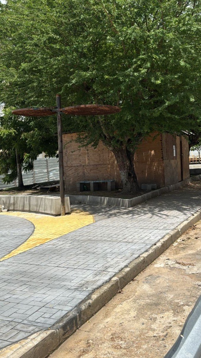 Calçada com curva